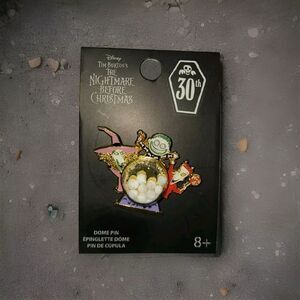 Loungefly Disney Nightmare Before Christmas Lock Shock Barrel Snow Globe Pin NWT